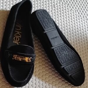 Calvin Klein Black Loafers with Gold Detail